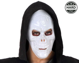 Máscara Cráneo Blanco Brillante PVC para Muerto Viviente Halloween