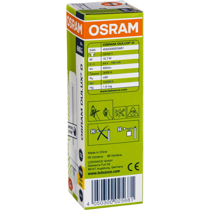 Osram DULUX D 10W/830 G24D-1 FS1 Osram DULUX D 10W/830 G24D-1 FS1
