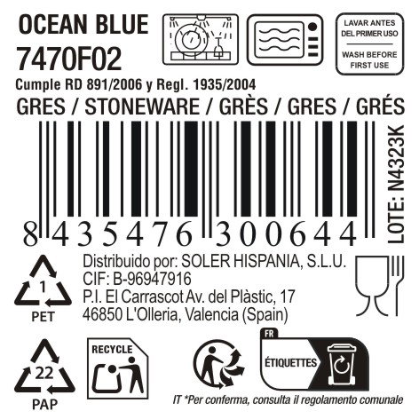 La Mediterranea Plato Ocean Blue ø27.2x3cm