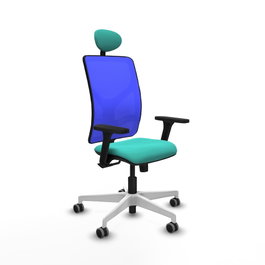 PIQUERAS Y CRESPO Silla de oficina Motilla con mecanismo Sincro, Turquesa y Azul