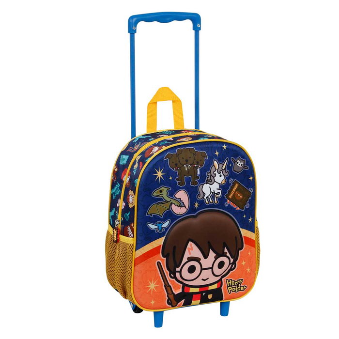 Harry Potter Mochila 3D con Ruedas Pequeña Naranja Infantil Harry Potter Mochila 3D con Ruedas Pequeña Naranja Infantil