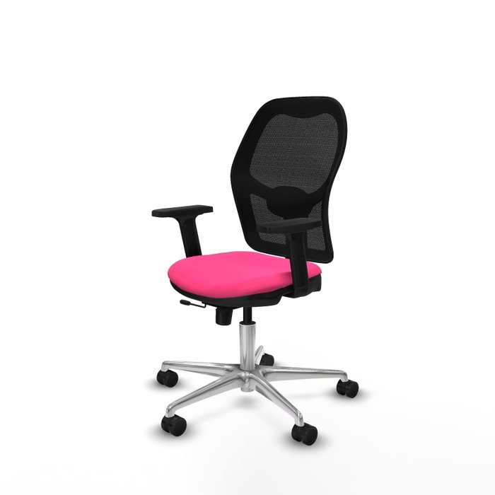 PIQUERAS Y CRESPO Silla de oficina Jorquera con mecanismo Sincro/Traslack Rosa y Negro