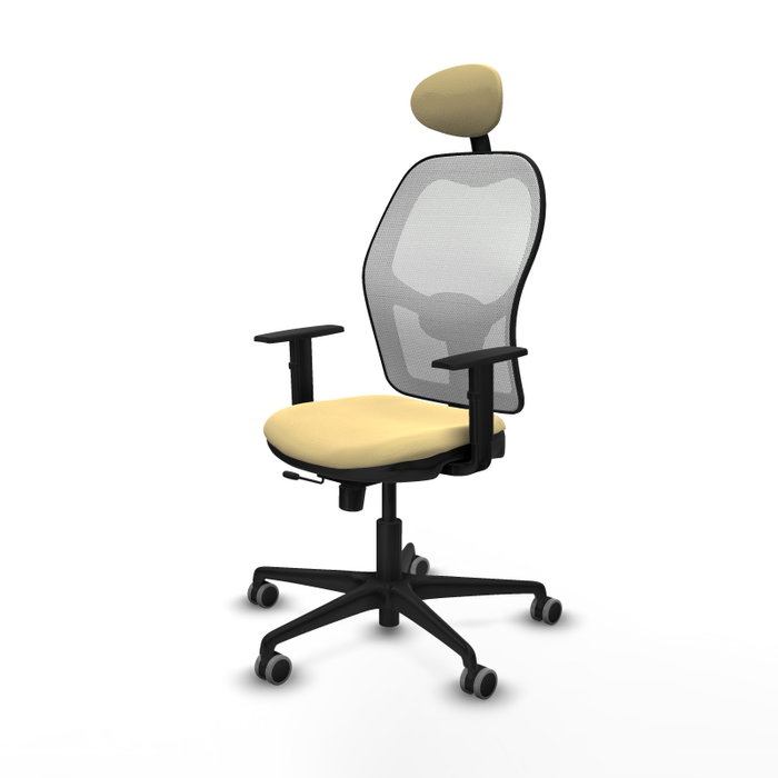 PIQUERAS Y CRESPO Silla de oficina Jorquera con mecanismo Sincro/Traslack, Crema y Blanco PIQUERAS Y CRESPO Silla de oficina Jorquera con mecanismo Sincro/Traslack, Crema y Blanco