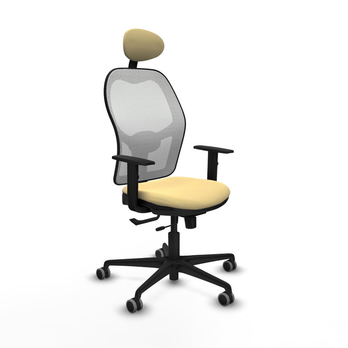 PIQUERAS Y CRESPO Silla de oficina Jorquera con mecanismo Sincro/Traslack, Crema y Blanco PIQUERAS Y CRESPO Silla de oficina Jorquera con mecanismo Sincro/Traslack, Crema y Blanco