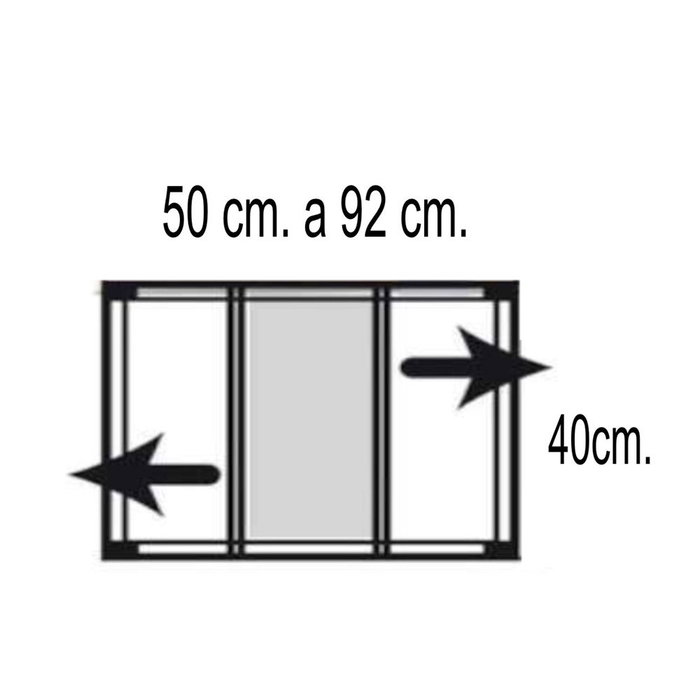 Irs Mosquitera con marco extensible blanca dos hojas 50-92 x 40 cm textil/plástico