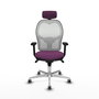 PIQUERAS Y CRESPO Silla de oficina Jorquera con mecanismo Sincro, Morado y Blanco