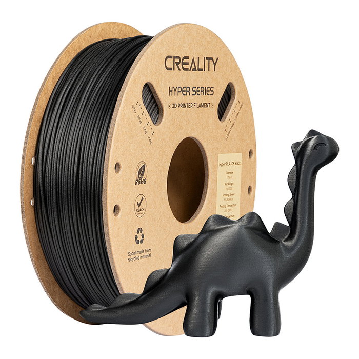 Creality PLA Hyper Carbon Filamento 3D, Fibra de Carbono Negro, 1.75 mm, 1 kg, Compatible con K1/K1 Max, Alta Velocidad 300 mm/s, Temperatura 230°C