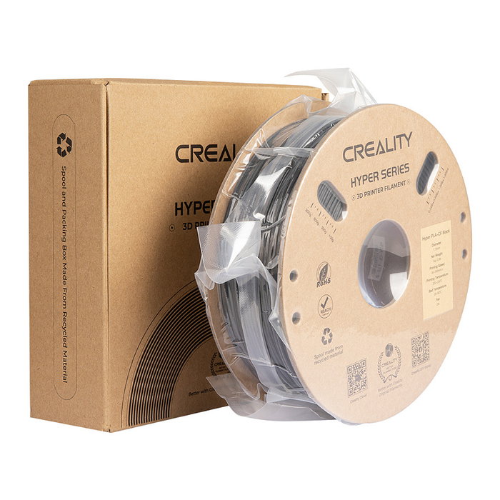Creality PLA Hyper Carbon Filamento 3D, Fibra de Carbono Negro, 1.75 mm, 1 kg, Compatible con K1/K1 Max, Alta Velocidad 300 mm/s, Temperatura 230°C