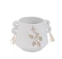 DKD Home Decor Jarrón de Gres Blanco y Beige Hecho a Mano 18x15x13 cm