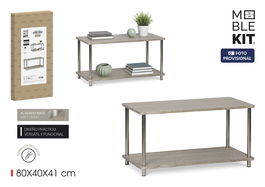 Inde Estanteria Madera-Acero 2 Niveles 42.5 cm (Ancho) x 4.5 cm (Alto) x 92.5 cm (Largo) (2 Unidades)