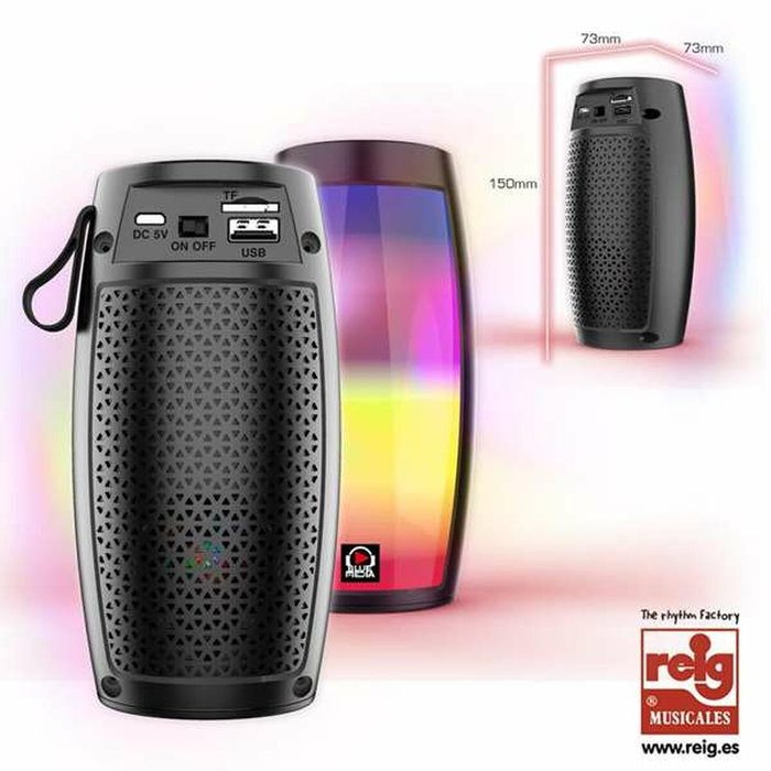 Reig Altavoz bluetooth 5w con luz y entrada usb