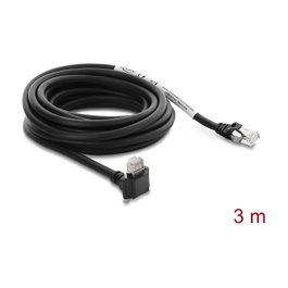 DeLOCK Cable Ethernet Cat.6 S/FTP de 3 m con conector RJ45 acodado a 90° y tornillos para cámaras GigE