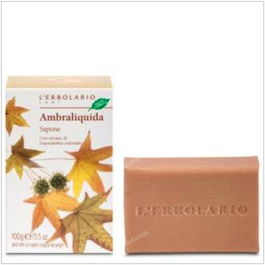 L'ERBOLARIO Ambraliquida Jabón Perfumado Pastilla 100gr con Fragancia a Vainilla Sin Siliconas Ni Parabenos