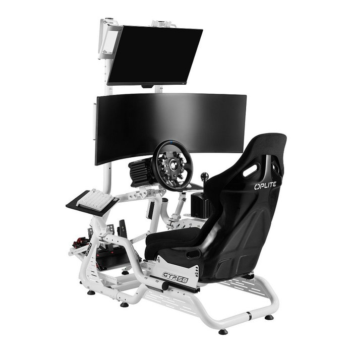 Oplite Monitor Mount S8 (On Top Single Monitor) Blanco, Soporte de Pantalla 34 Pulgadas, 20 kg, 75x75 a 400x200 mm