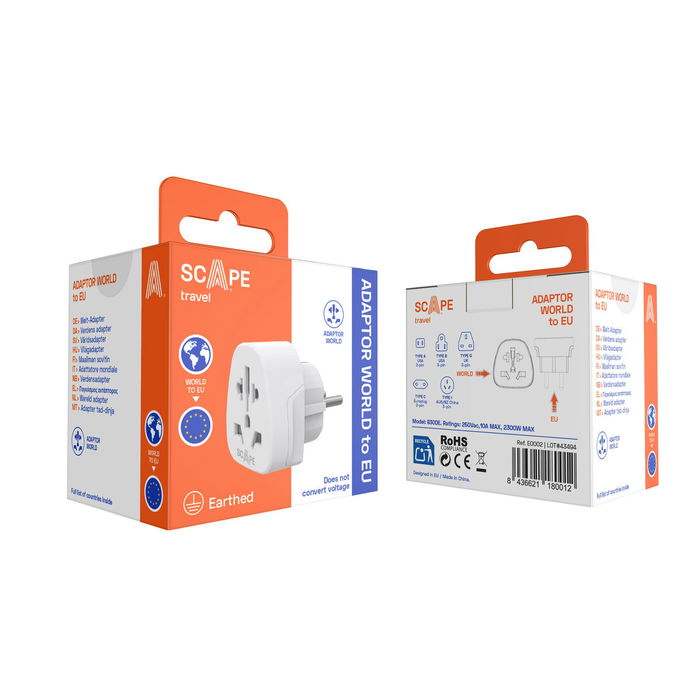 Scape Travel Adaptador de viaje Internacional a Schuko
