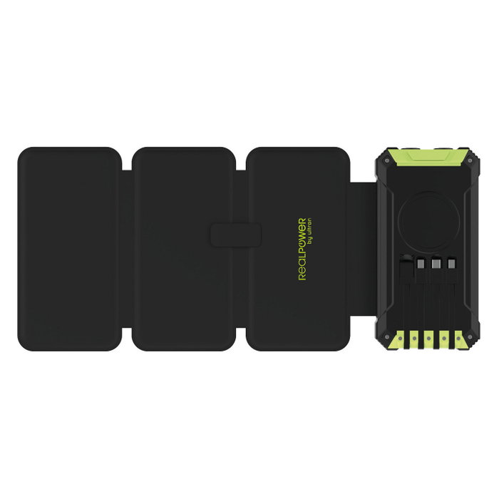 Realpower PB-20000 Solar Powerbank de 20000 mAh con carga inalámbrica