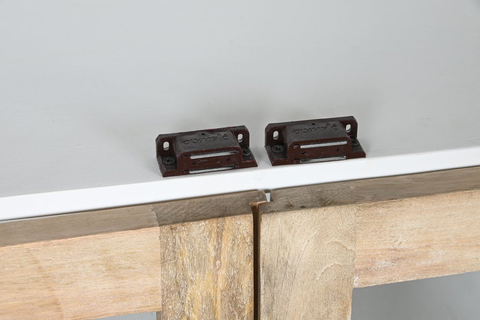 DKD Home Decor Vitrina de Madera Maciza de Mango Toscana Decape
