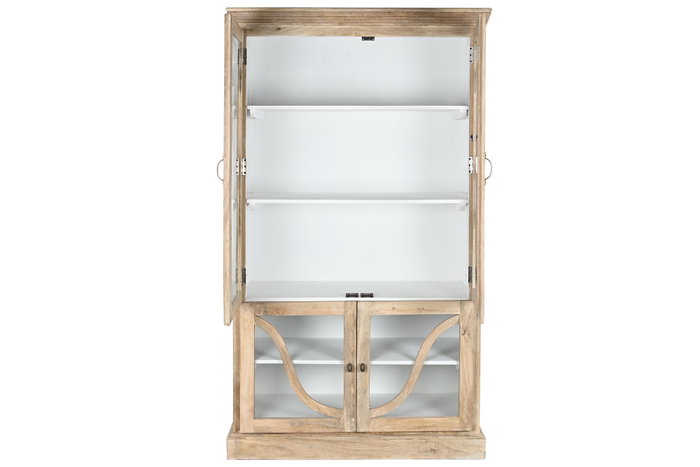 DKD Home Decor Vitrina de Madera Maciza de Mango Toscana Decape