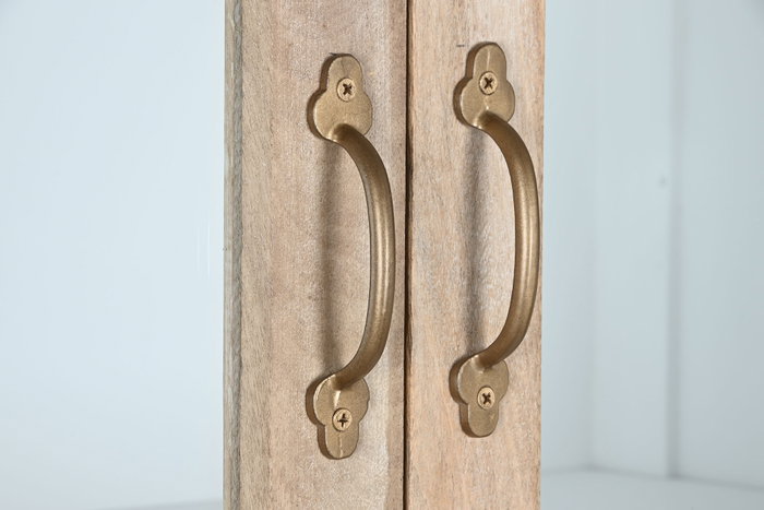 DKD Home Decor Vitrina de Madera Maciza de Mango Toscana Decape