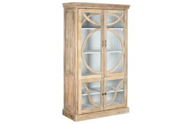 DKD Home Decor Vitrina de Madera Maciza de Mango Toscana Decape