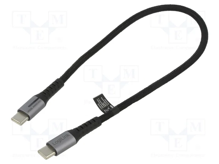 LogiLink Cable USB-C 480 Mb/s 100W 0.3m Negro LogiLink Cable USB-C 480 Mb/s 100W 0.3m Negro