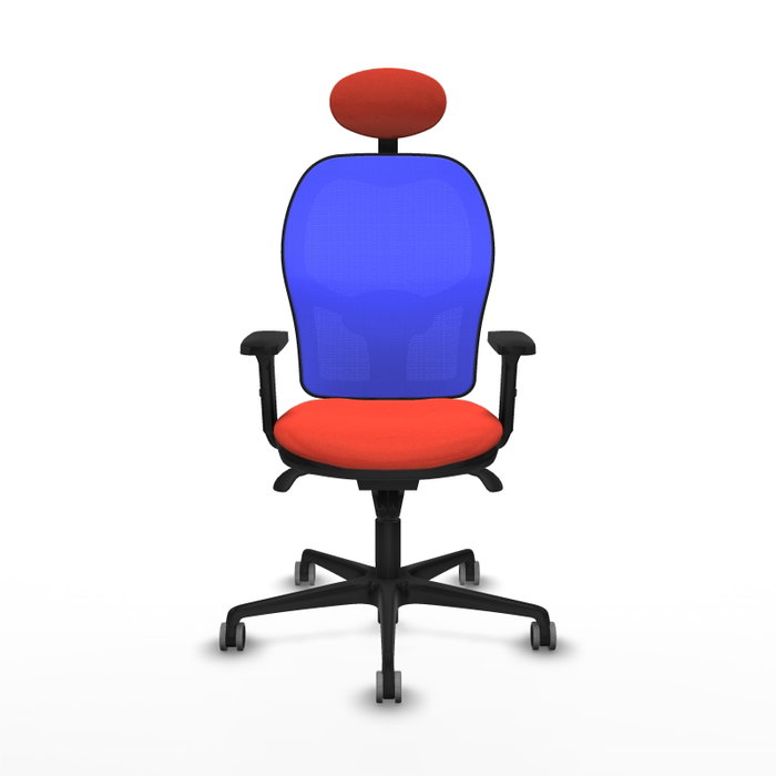 PIQUERAS Y CRESPO Silla de oficina Jorquera con mecanismo Sincro, Malla Azul y Tela Naranja oscuro PIQUERAS Y CRESPO Silla de oficina Jorquera con mecanismo Sincro, Malla Azul y Tela Naranja oscuro