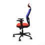 PIQUERAS Y CRESPO Silla de oficina Jorquera con mecanismo Sincro, Malla Azul y Tela Naranja oscuro
