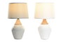 DKD Home Decor Lámpara de Sobremesa de Gres y Poliéster (Pack de 2)