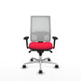 PIQUERAS Y CRESPO Silla de oficina Horna con mecanismo Sincro, Rojo y Blanco