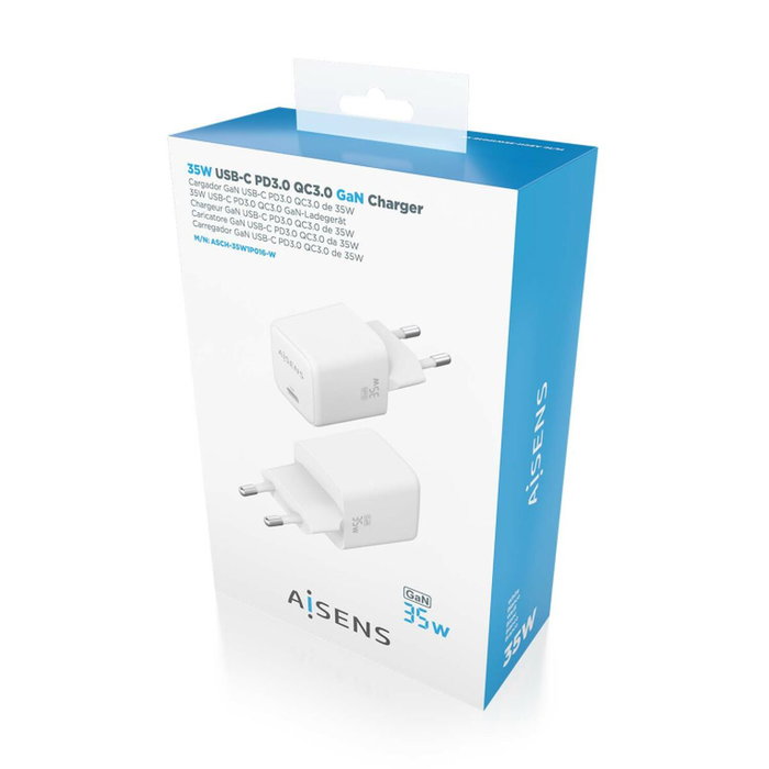 Aisens Cargador GaN 35W USB-C Blanco ASCH-35W1P016-W Aisens Cargador GaN 35W USB-C Blanco ASCH-35W1P016-W
