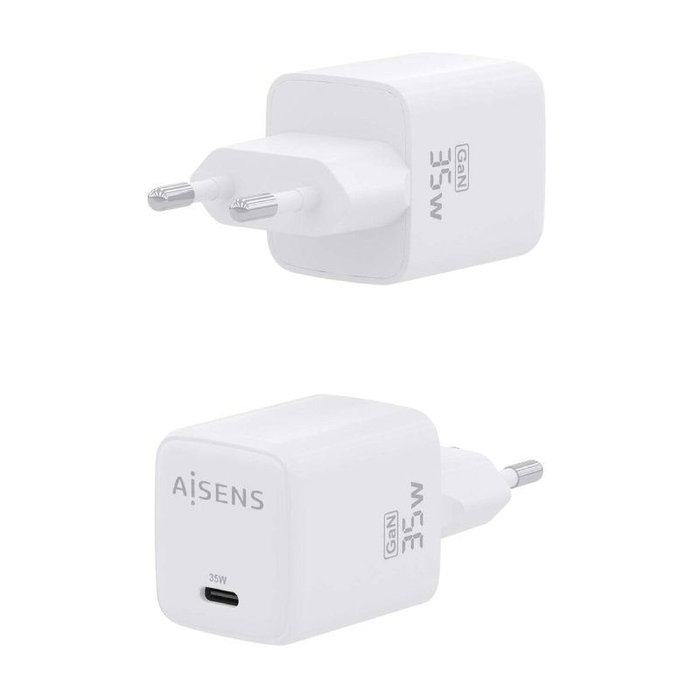 Aisens Cargador GaN 35W USB-C Blanco ASCH-35W1P016-W Aisens Cargador GaN 35W USB-C Blanco ASCH-35W1P016-W