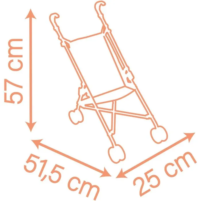 Baby Nurse Smoby - Cochecito de muñecas SMO3032162204085 - Práctico, ligero y de fácil plegado - Para niños a partir de 2 años