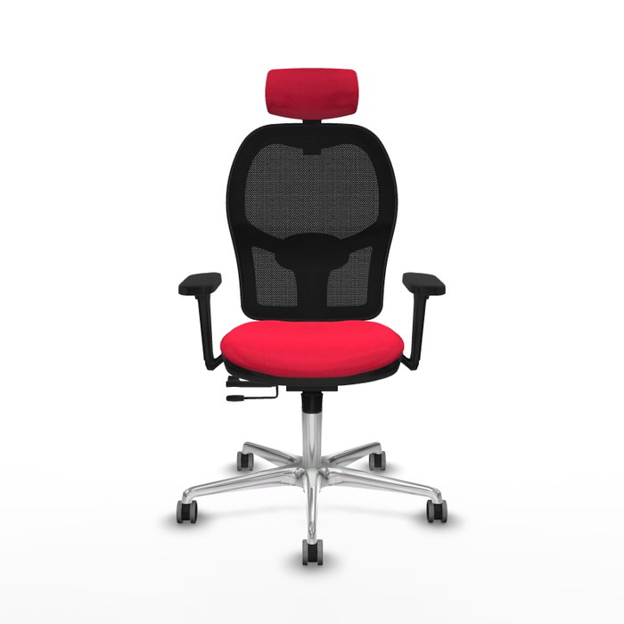PIQUERAS Y CRESPO Silla de oficina Jorquera con mecanismo Sincro/Traslack, Rojo y Negro