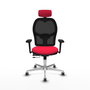 PIQUERAS Y CRESPO Silla de oficina Jorquera con mecanismo Sincro/Traslack, Rojo y Negro