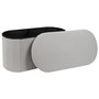 Home Deco Factory Banco-Puf Plegable Gris Oval Essentiel 76x38 cm