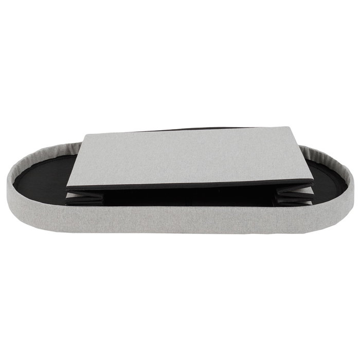 Home Deco Factory Banco-Puf Plegable Gris Oval Essentiel 76x38 cm