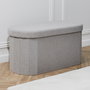 Home Deco Factory Banco-Puf Plegable Gris Oval Essentiel 76x38 cm