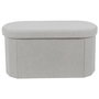 Home Deco Factory Banco-Puf Plegable Gris Oval Essentiel 76x38 cm