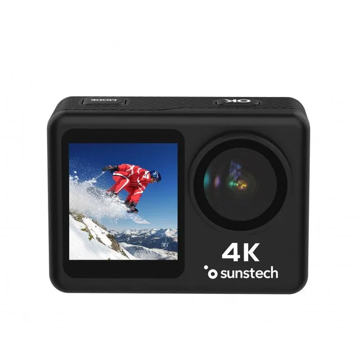 Sunstech ADVENTURE4K Cámara Deportiva de Acción 4K Ultra HD 16MP WiFi, Ángulo Visión 170°, Sumergible 30m IPX8, Incluye Accesorios y Compatible GoPro, Negra
