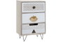DKD Home Decor Joyero Madera y Metal Flecos Blanco y Beige