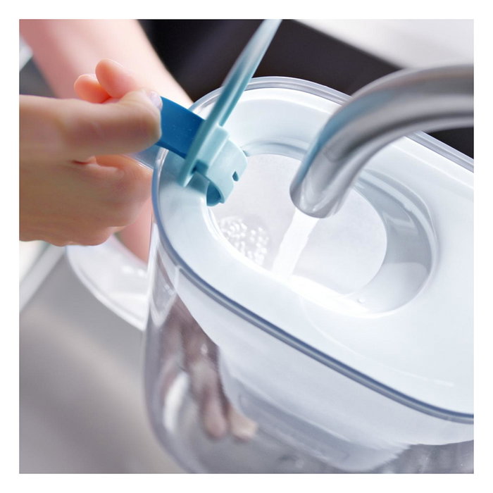 Brita 1051367 Tischwasserfilter Style eco, Botella con Filtro de Agua, 2.4 L, Color Verde, Transparente, Incluye 1 Filtro Maxtra