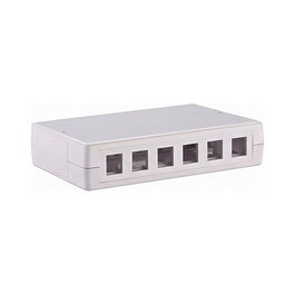 RED - Patch Panel Keystone 6 Puertos RJ45 CAT6e 2712-10-0005, Apantallado (F/FTP), Unidad de Montaje en Superficie