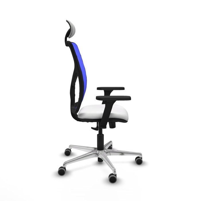 PIQUERAS Y CRESPO Silla de oficina Motilla con mecanismo Sincro, Azul y Blanco