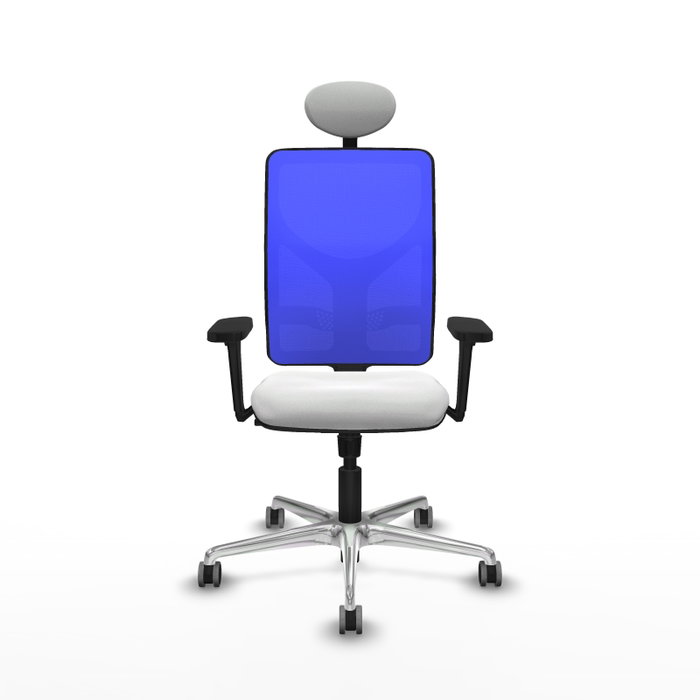 PIQUERAS Y CRESPO Silla de oficina Motilla con mecanismo Sincro, Azul y Blanco