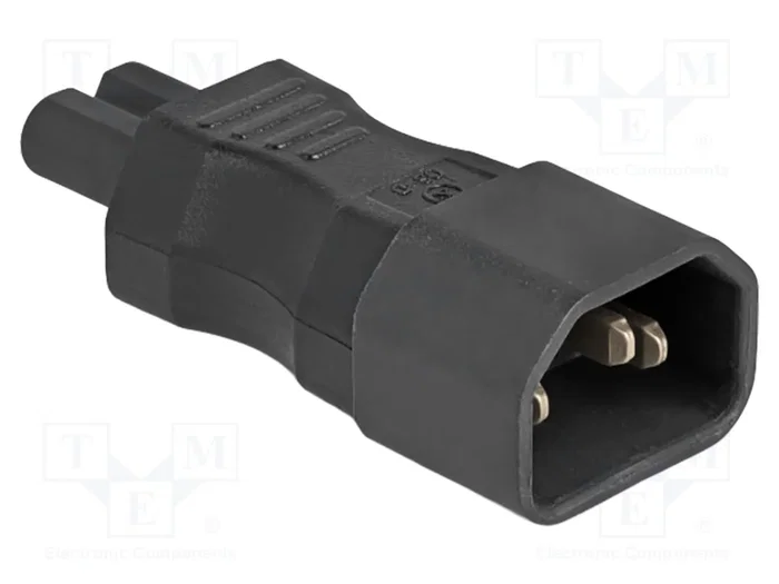 DELOCK Adaptador de alimentación IEC C14 macho a IEC C7 hembra, recto, negro DELOCK Adaptador de alimentación IEC C14 macho a IEC C7 hembra, recto, negro