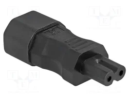 DELOCK Adaptador de alimentación IEC C14 macho a IEC C7 hembra, recto, negro