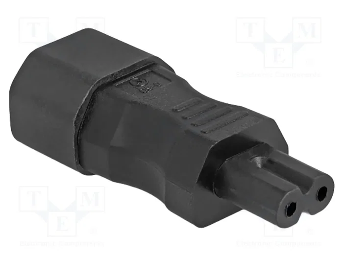 DELOCK Adaptador de alimentación IEC C14 macho a IEC C7 hembra, recto, negro DELOCK Adaptador de alimentación IEC C14 macho a IEC C7 hembra, recto, negro
