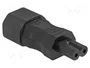DELOCK Adaptador de alimentación IEC C14 macho a IEC C7 hembra, recto, negro