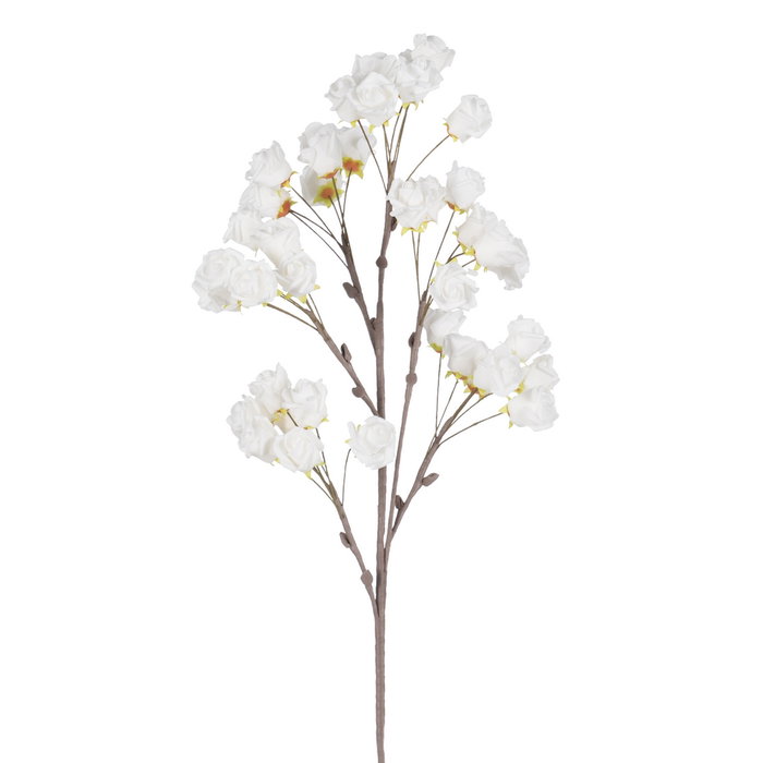 Rama Rosas Blanco Nailon Decoración 110 cm (Set de 6)
