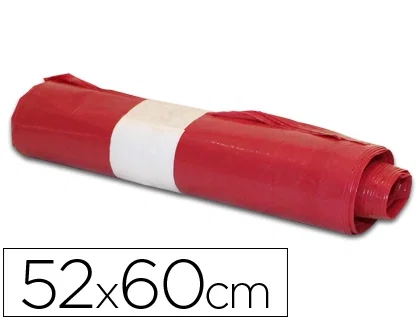 Blanca Bolsa de Basura Doméstica Roja 52x60cm Galga 70 Rollo 20 unidades Blanca Bolsa de Basura Doméstica Roja 52x60cm Galga 70 Rollo 20 unidades
